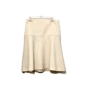 Theory cream wool A-line skirt
